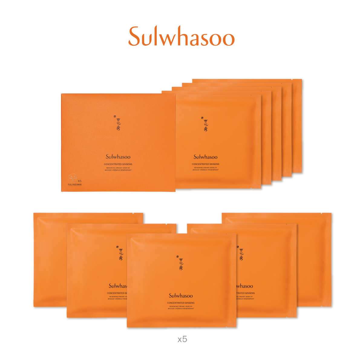 Concentrated Ginseng Renewing Creamy Mask EX 5 sheets Sets