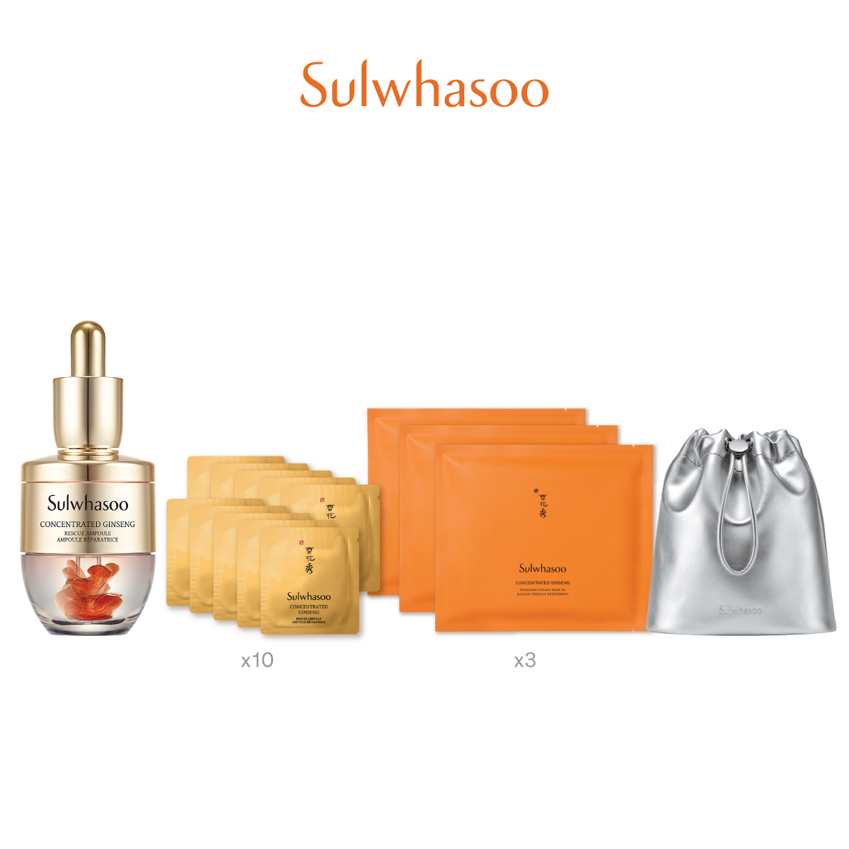 Concentrated Ginseng Rescue Ampoule & Masks Sets
